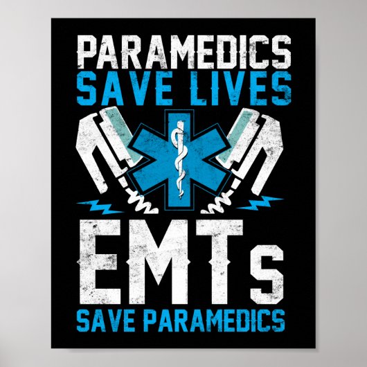 Poster EMS Les paramédics d'urgence sauvent des vies (Devant)