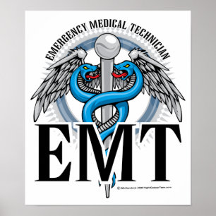 Poster EMT Caduceus Blue