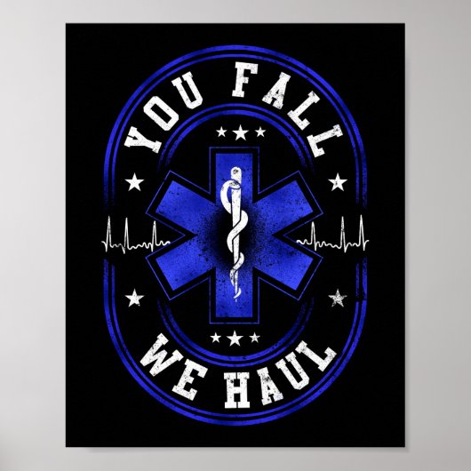 Poster EMT Sarcastique Paramètre EMS Urgence Chute Haul (Devant)