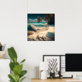 Poster En amour avec la mer | Art tropical (Bureau à domicile)