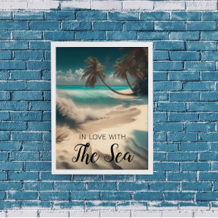 Poster En amour avec la mer   Art tropical
