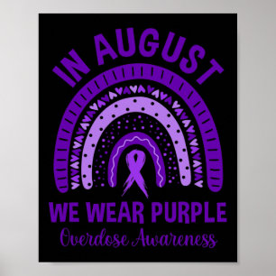 Poster En août, nous portons du violet Mois de sensibilis