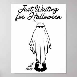 Poster En Attente Du Halloween Éffrayant Fantôme Hal D'Ét