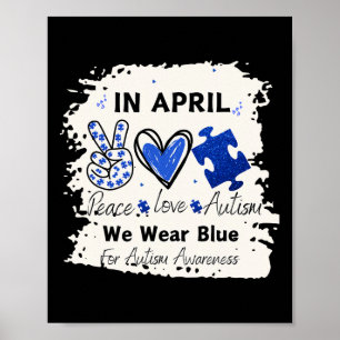 Poster En Avril Nous Portons Bleu Pour Sensibilisation su