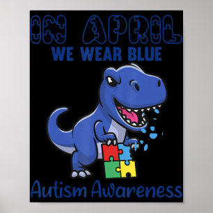 Poster En Avril Nous Portons Bleu Sensibilisation sur l'a