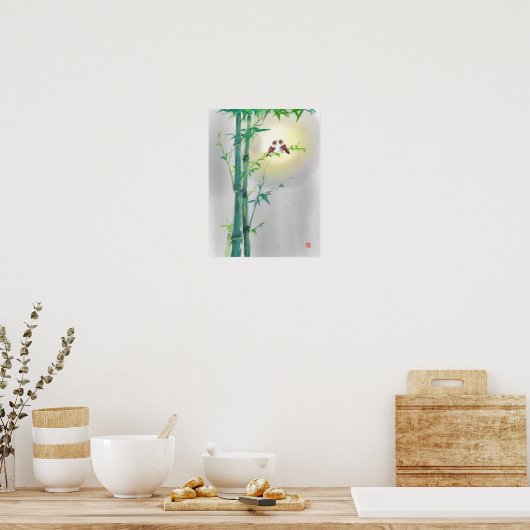 Poster en bambou Couples d'Épervier en encre (Cuisine)