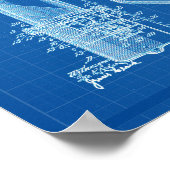 Poster en barbre Illustrations de brevet BluePrint (Coin)