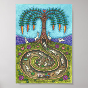 POSTER EN BAS DU TROU DE RABBIT, CARROT WILLOE TREE FOLK 