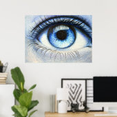 Poster en bleu (Bureau à domicile)