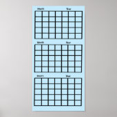 Poster en bleu clair 3 mois Calendrier (Devant)