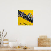 Poster en boe sur arrière - plan jaune (Cuisine)