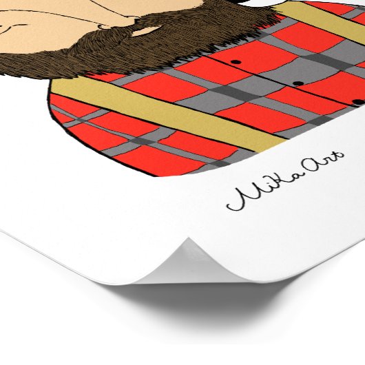 Poster en bois de chickadee de bûcheron Imprimer (Coin)