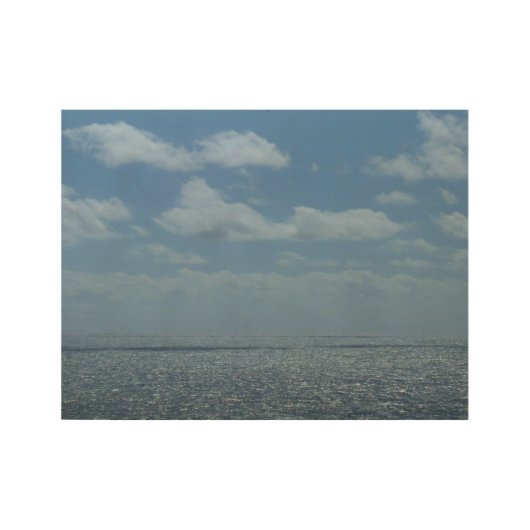 Poster En Bois Océan bleu de la mer des Caraïbes (Devant)