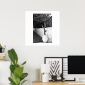 Poster en cactus noir et blanc photo d'été (Bureau à domicile)