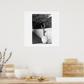 Poster en cactus noir et blanc photo d'été (Cuisine)