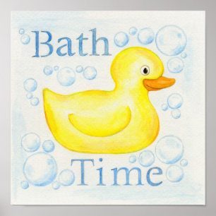 Poster en caoutchouc Ducky Bath