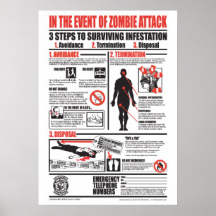 POSTER EN CAS D'ATTAQUE DE ZOMBIE (VERSION DELUXE)