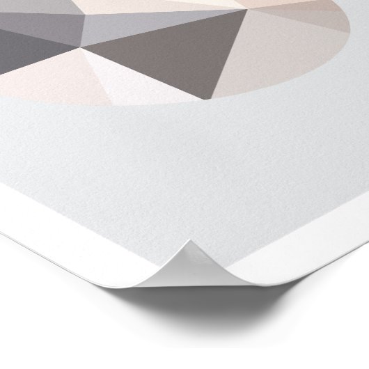 Poster en cercle Abstrait rose et gris 2 (Coin)