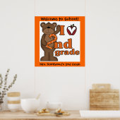 Poster en classe de 2e année Bear I Love customisé (Cuisine)