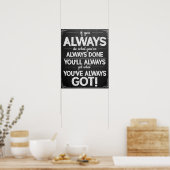 Poster en classe Motivation noir et blanc (Cuisine)