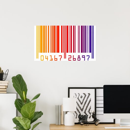 Poster en code barre coloré (Bureau à domicile)