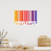Poster en code barre coloré (Cuisine)