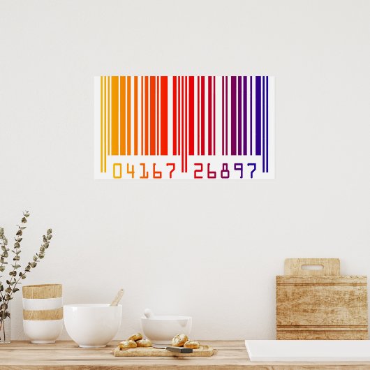 Poster en code barre coloré (Cuisine)
