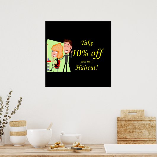 Poster en coiffure à 10 % (Cuisine)