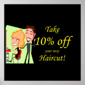 Poster en coiffure à 10 % (Devant)