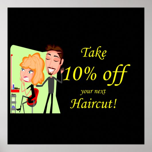 Poster en coiffure à 10 % (Devant)