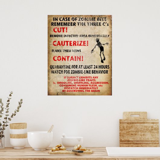 Poster "En Coque De Bite Zombie" (Cuisine)