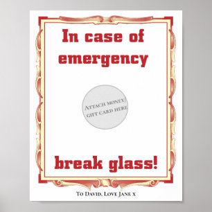 Poster En Coque D'Urgence Funky Titulaire De Carte Cadeau