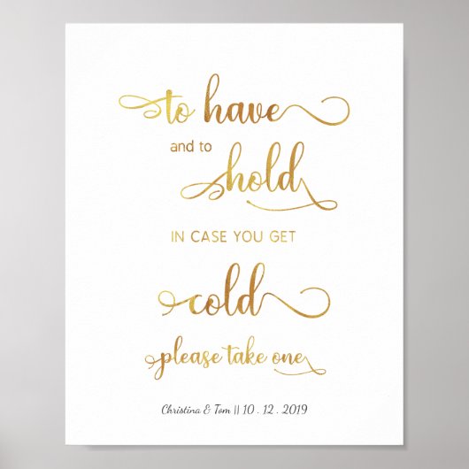 Poster "En coque, vous avez froid" Mariage d'or moderne (Devant)