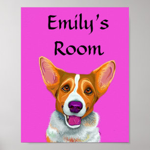 Poster en corgi mignon, ma chambre, affiche de la 