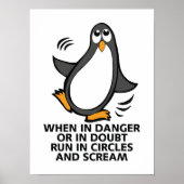 Poster En danger Danger Funny Penguin (Devant)