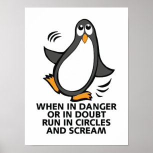 Poster En danger Danger Funny Penguin