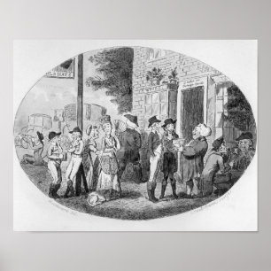 Poster En dehors de la vieille taverne de casquettes