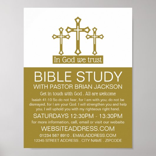 Poster En Dieu, Nous Avons Confiance, Crucifix, Classe Bi (Devant)