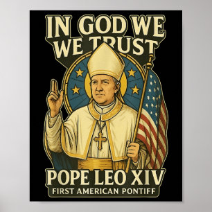 Poster En Dieu, nous faisons confiance au Pape Leo Xiv Pr
