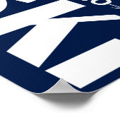 Poster en direct à Ski (basique) - bleu marine (Coin)