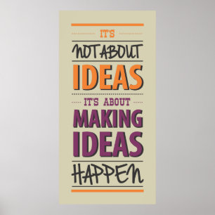 Poster "En faisant des idées produisez-vous" citation
