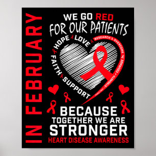 Poster En février, l'infirmière Go Red Rn sensibilise à l