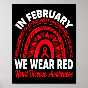 Poster En février, nous portons du rouge pour la sensibil