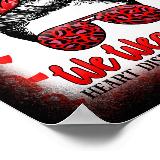 Poster En Février Nous Portons Red Messy Bun Maladie Coeu (Coin)