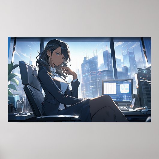 Poster En fin d'après-midi dans mon bureau (Devant)