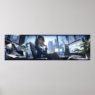 Poster En fin d'après-midi dans mon bureau - Ultra large