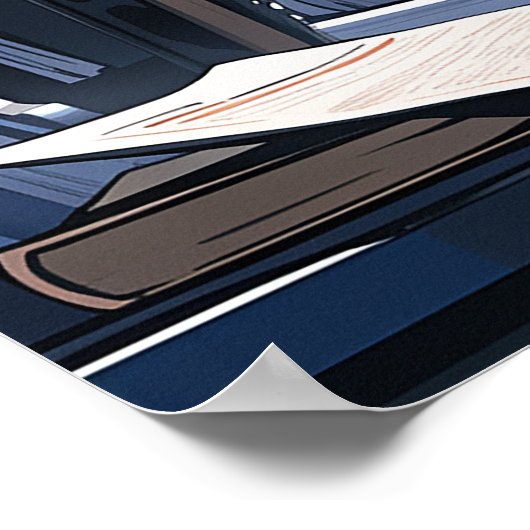 Poster En fin d'après-midi dans mon bureau - Ultra large (Coin)