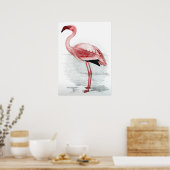 Poster en Flamant rose rose vintage (Cuisine)