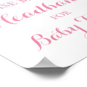 Poster en forme de bandeau Baby shower rose (Coin)
