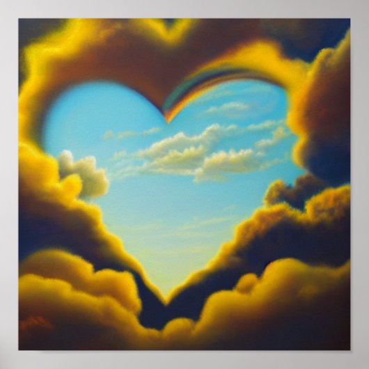 Poster en forme de coeur dans le ciel (Devant)
